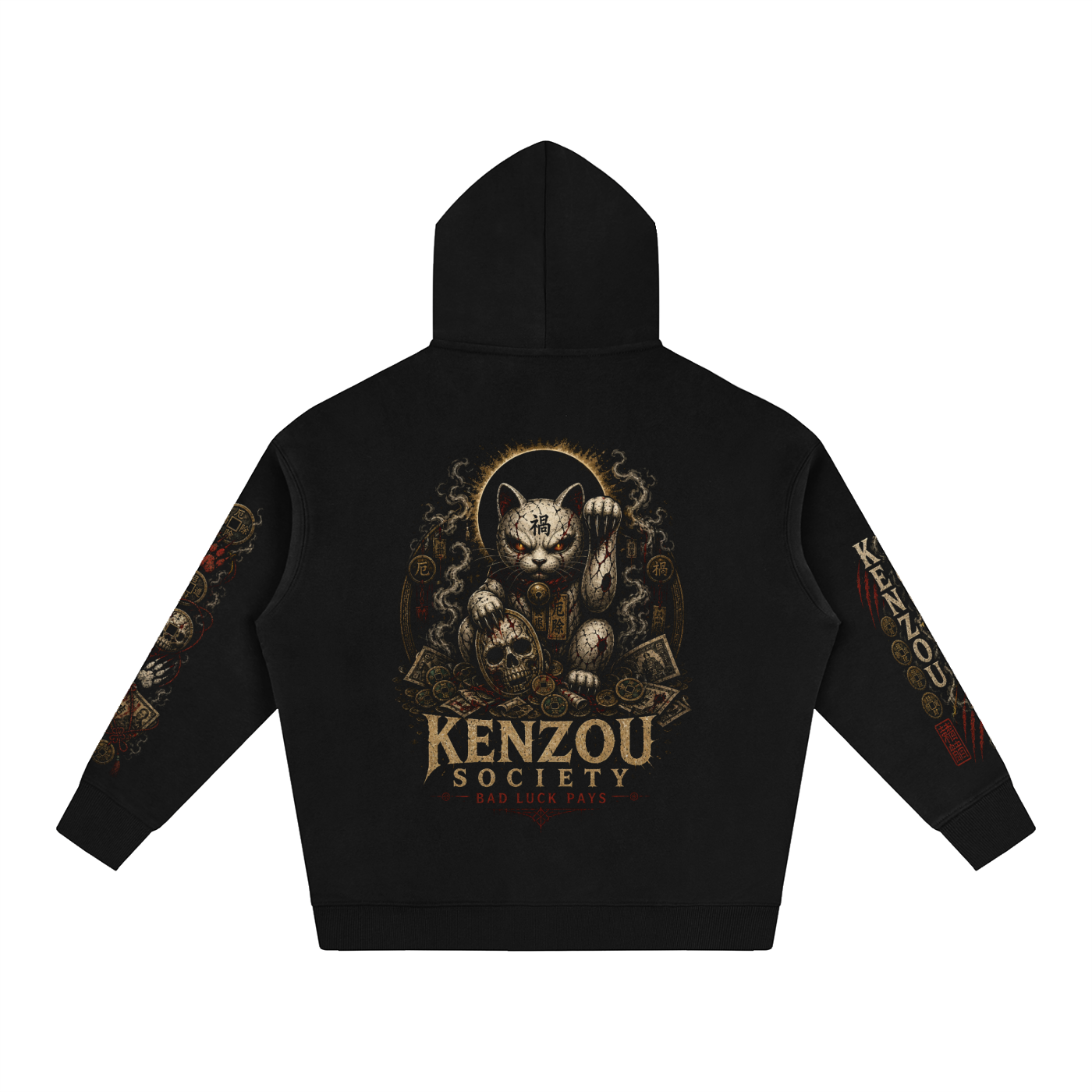 Money Cat Oversize Fleeced Hoodie