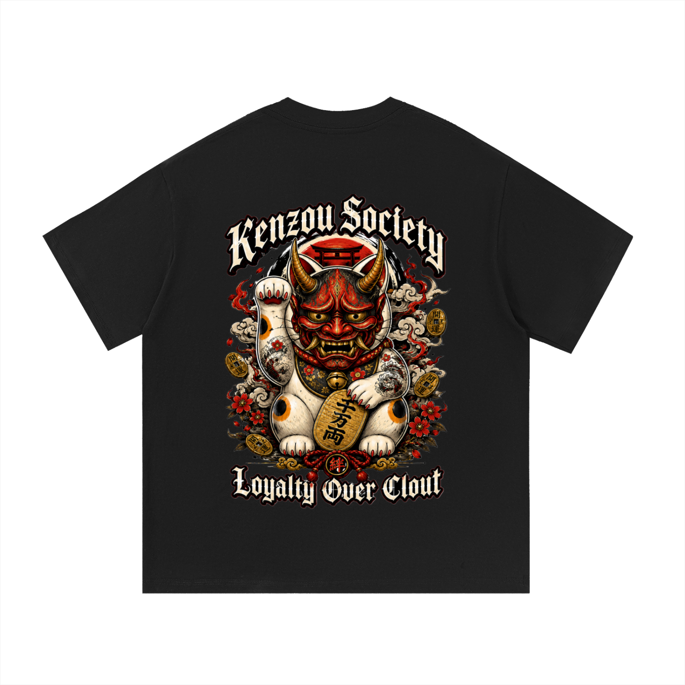 Hannya Money cat Essential Cotton T-Shirt