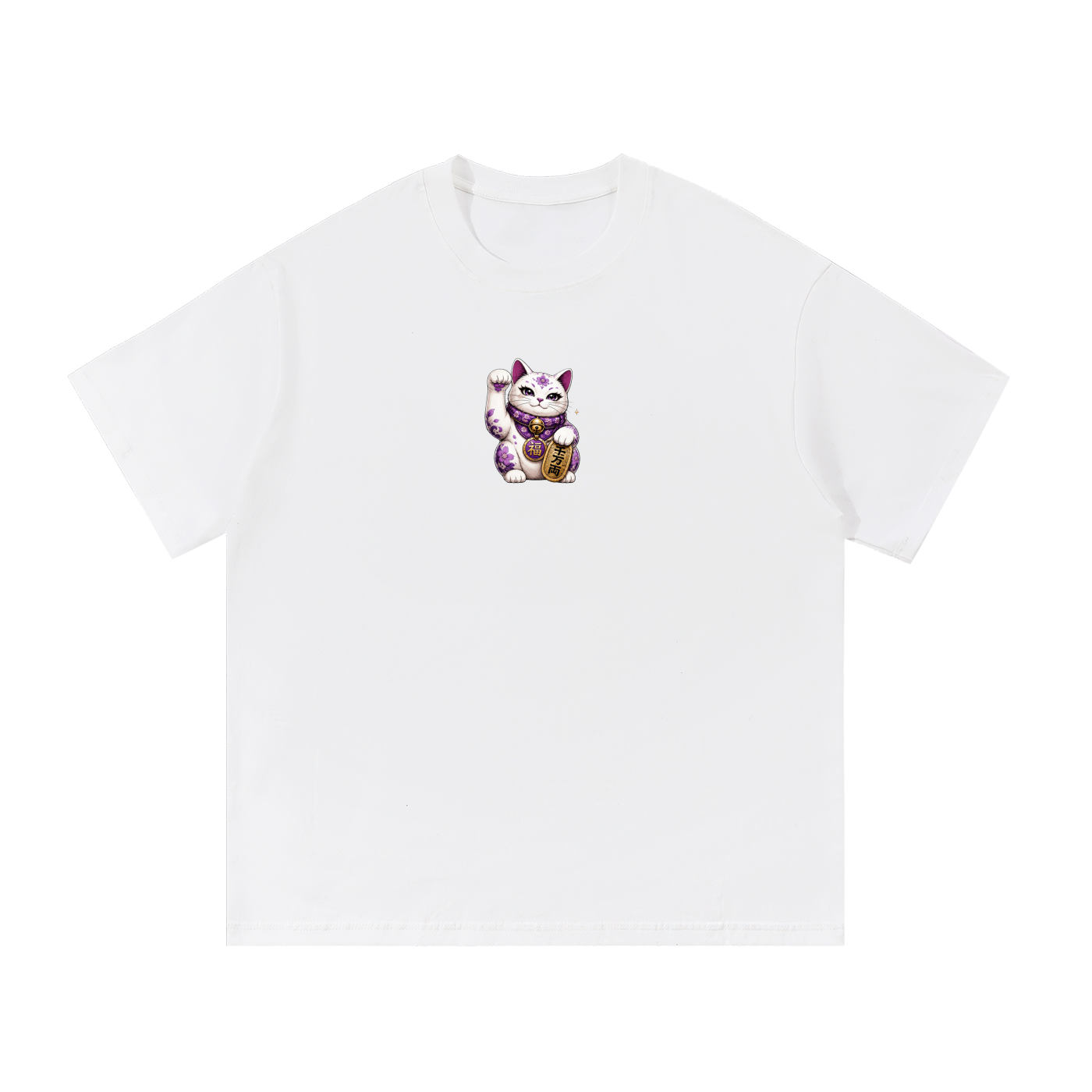 Money Cat purple Essential Cotton T-Shirt