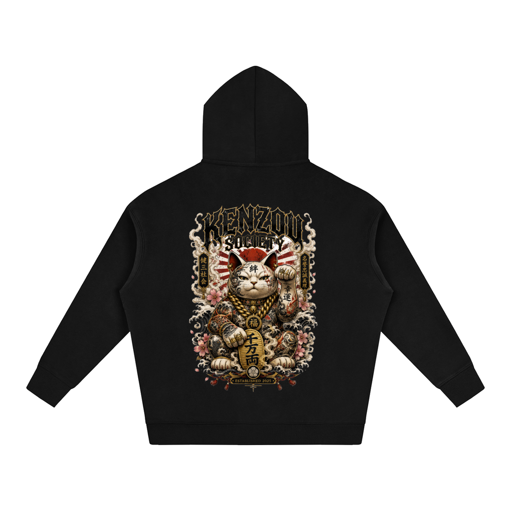 Money Cat Oversize Fleeced Hoodie