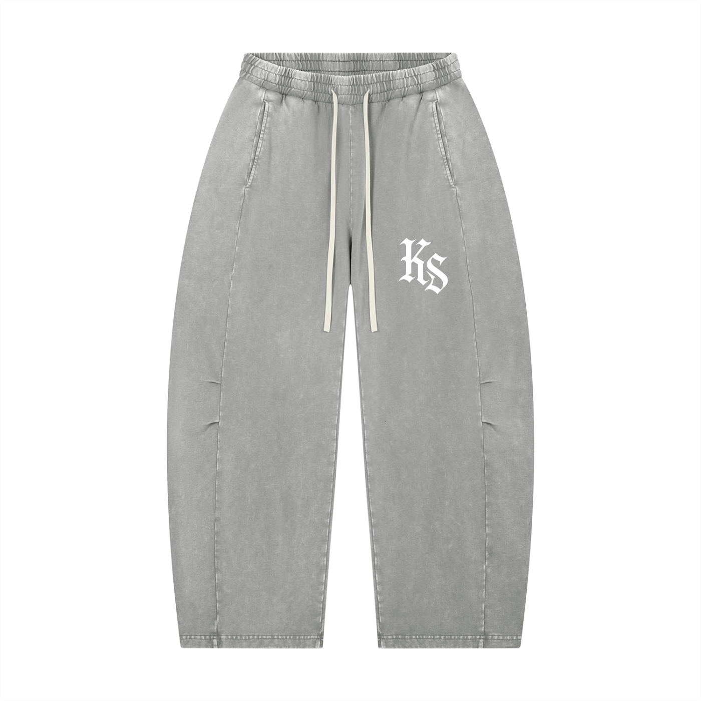 Unisex Mineral Wash Barrel Leg Pants
